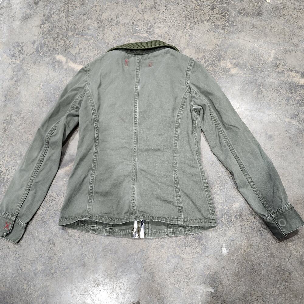 Fox Riders Company Womens Jacket Coat Army Green Olive Military Sz XS Logo - Picture 12 of 14